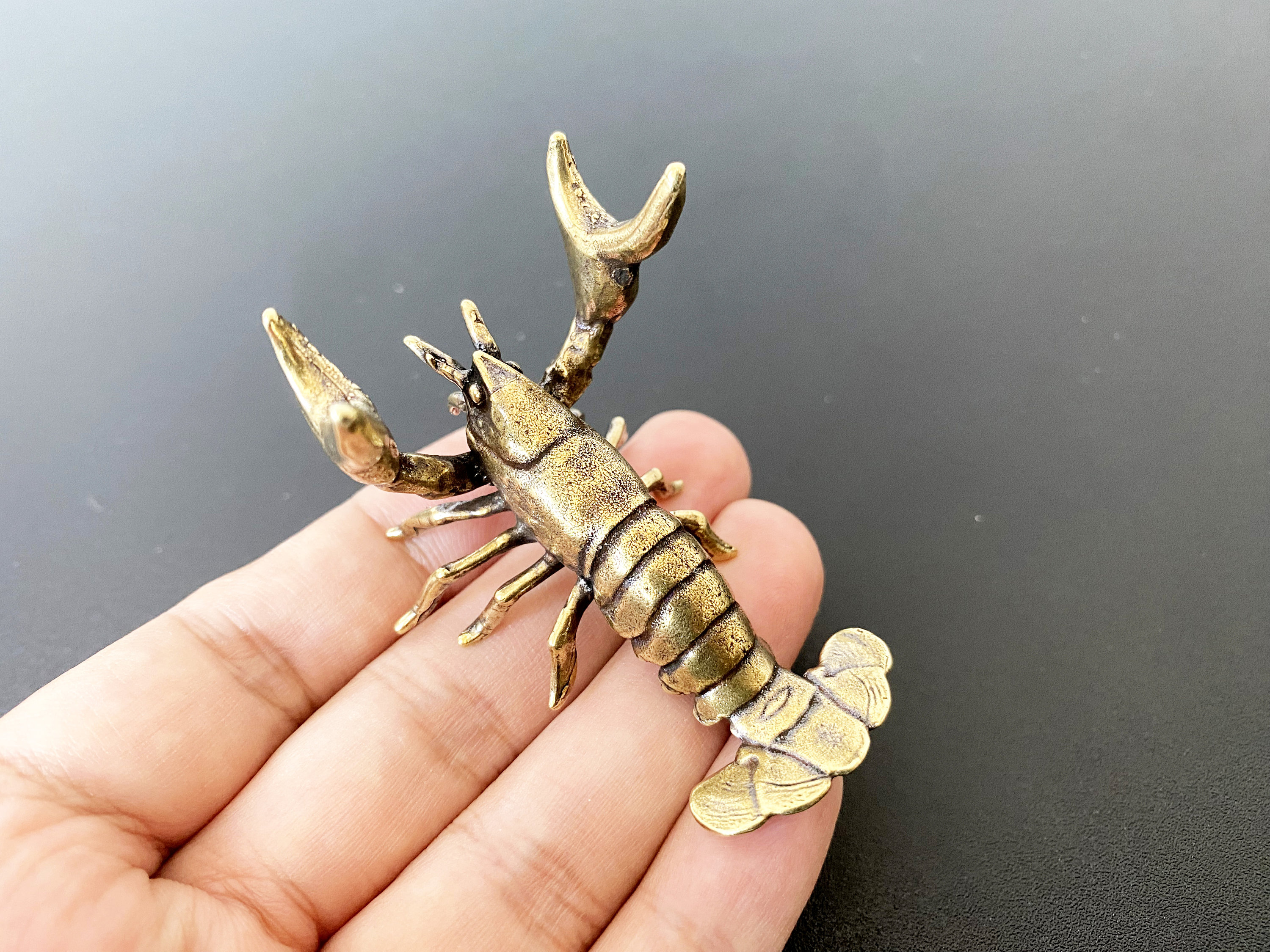 Brass Crab Pen Holder Gift For Crab Lovers Lobster