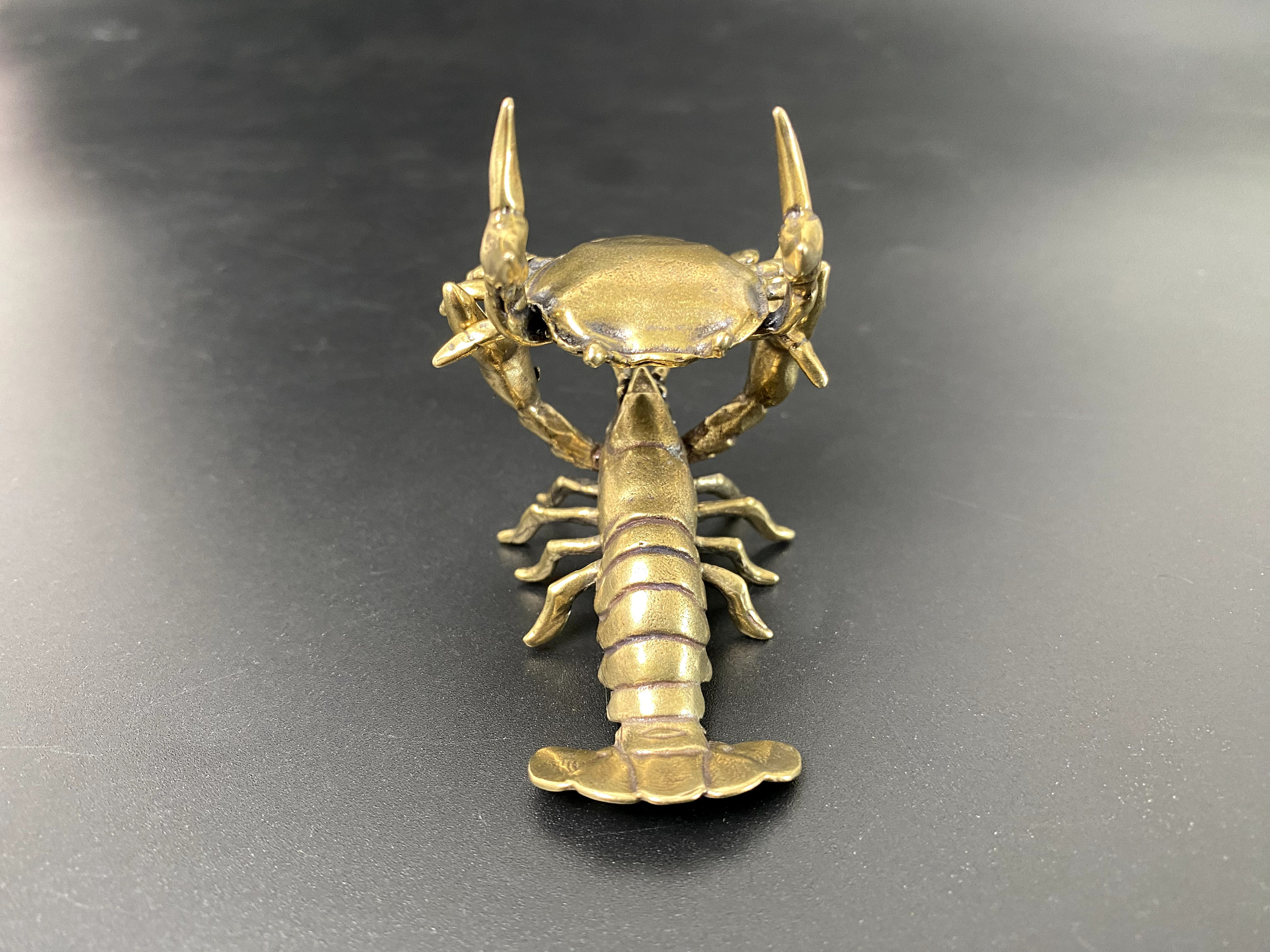 Brass Crab Pen Holder Gift For Crab Lovers Lobster
