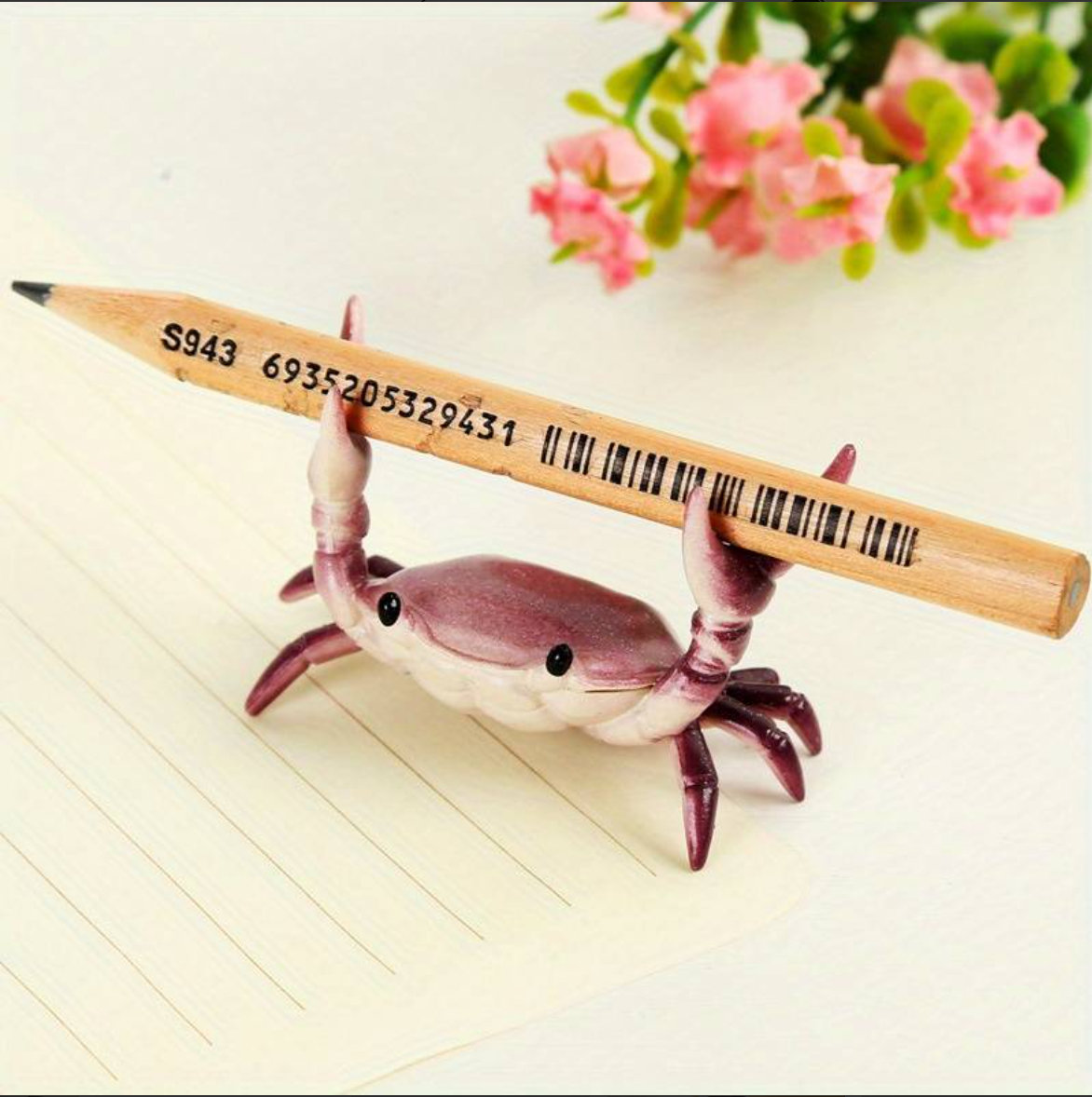 Cute Weightlifting Crabs Desk Organizer for Fun and Creative Storage