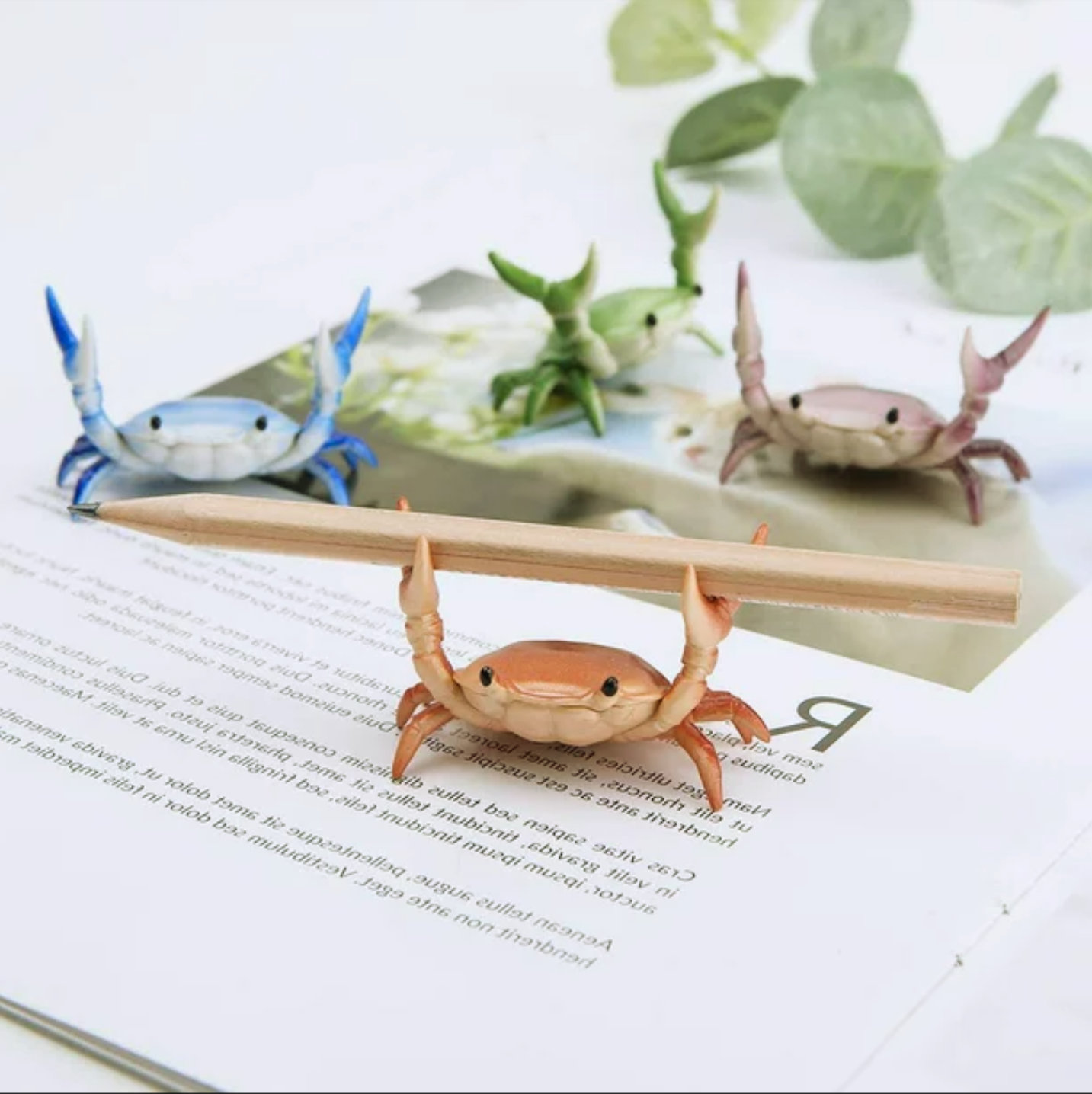 Cute Weightlifting Crabs Desk Organizer for Fun and Creative Storage