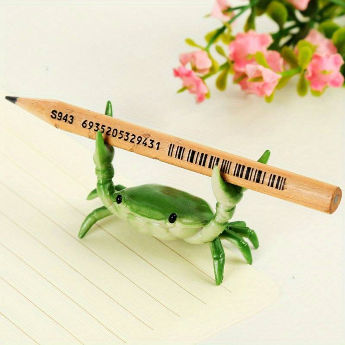 Cute Weightlifting Crabs Desk Organizer for Fun and Creative Storage