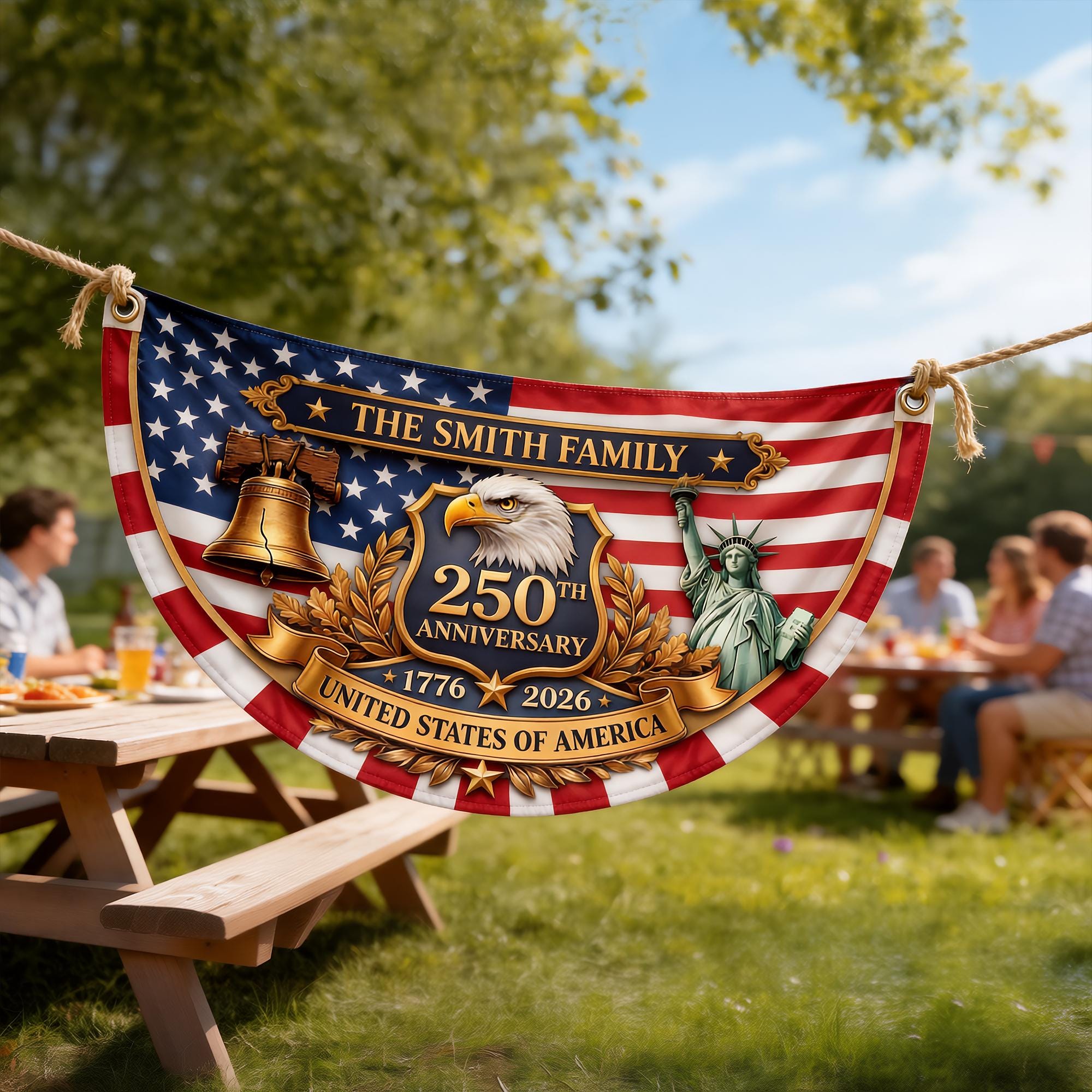 Personalized 250th Anniversary American Garden Flag