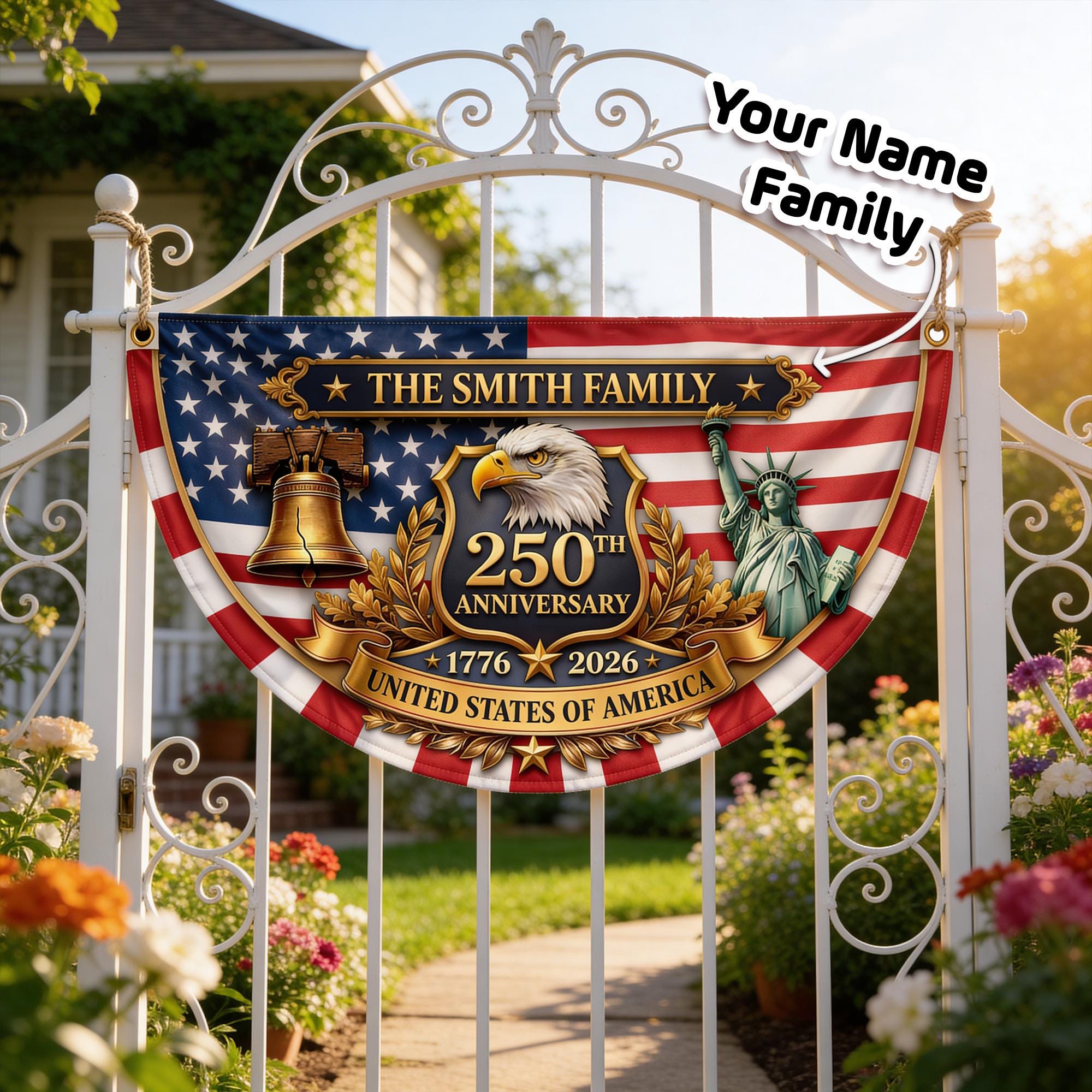Personalized 250th Anniversary American Garden Flag