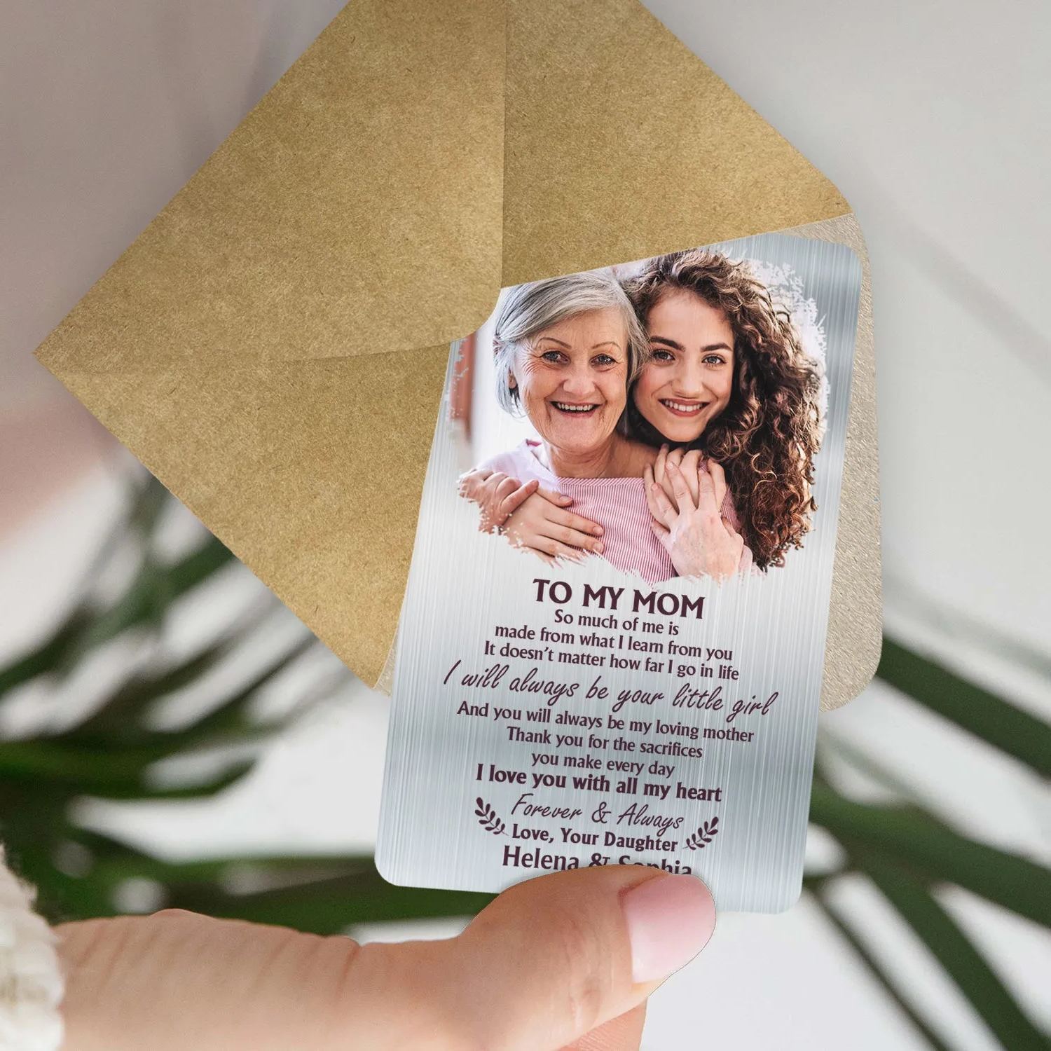 Custom Photo So Much Of Me Is Made From - Gift For Mother - Personalized Aluminum Wallet Card