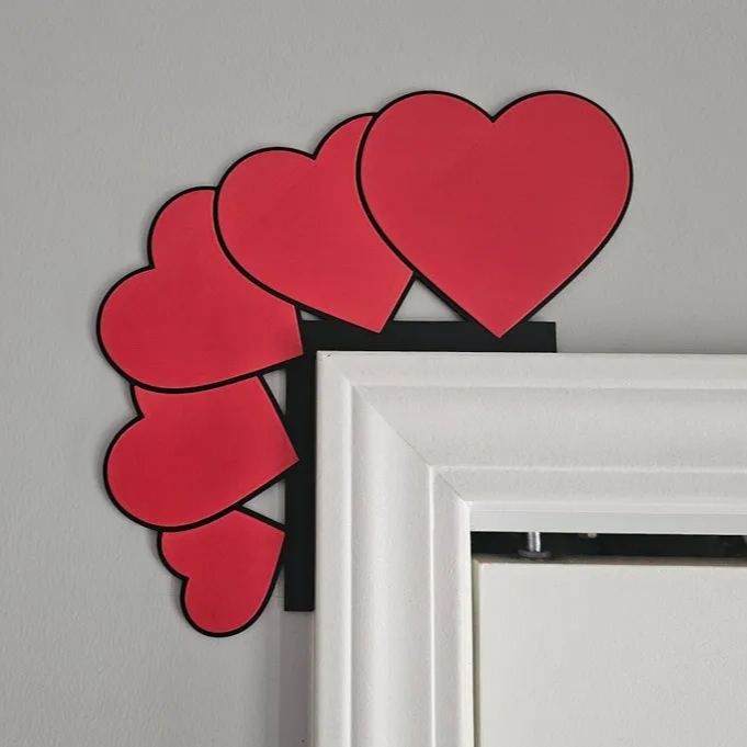 Romantic Falling Hearts Door Frame Decoration