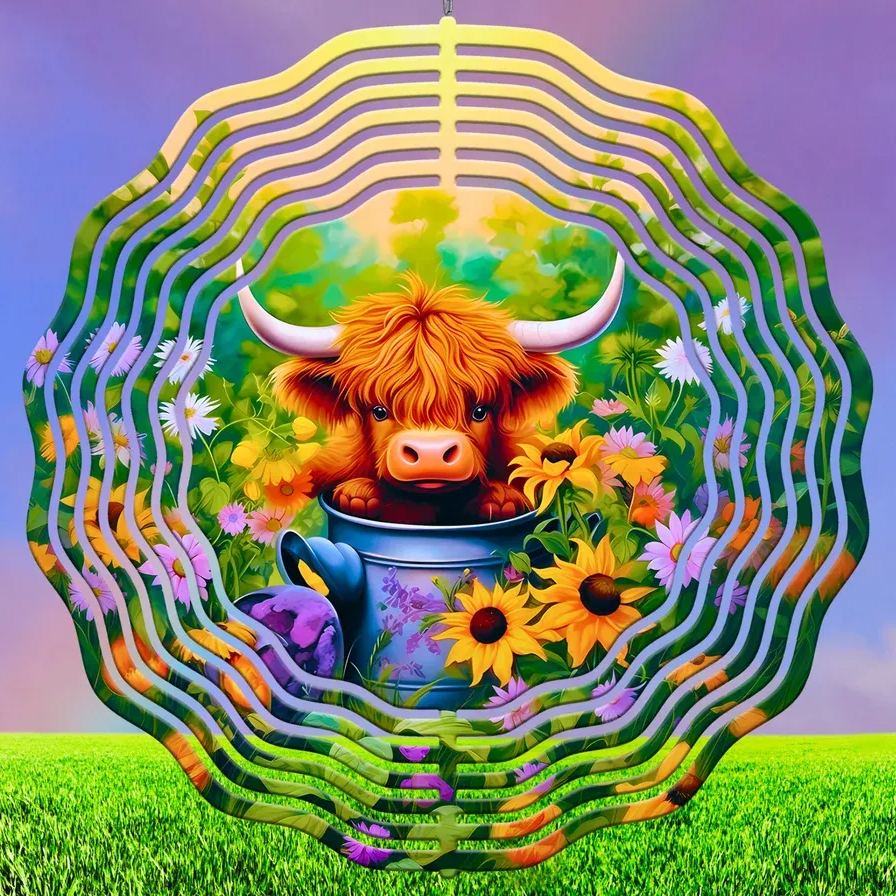 Painted rotating wind chime pendant