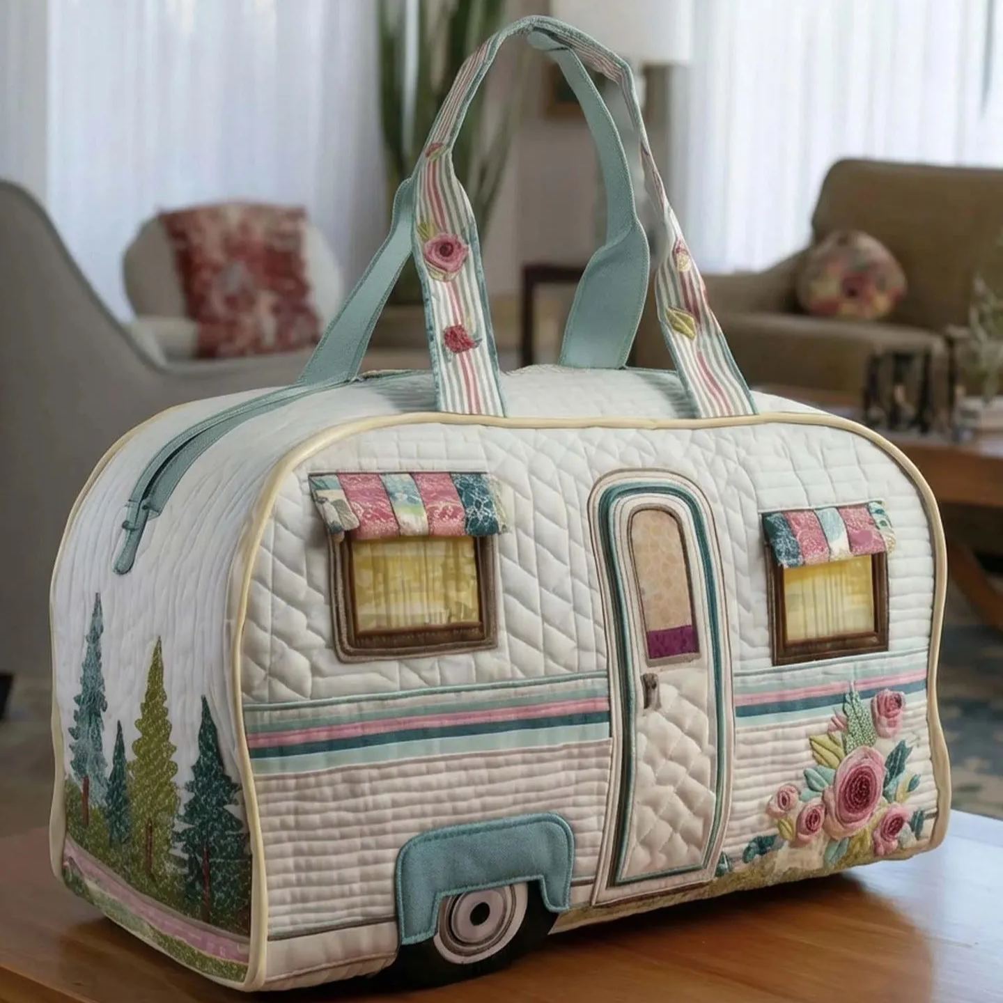 LAST DAY 50% OFF Hippie Van Quilted Duffle Bag