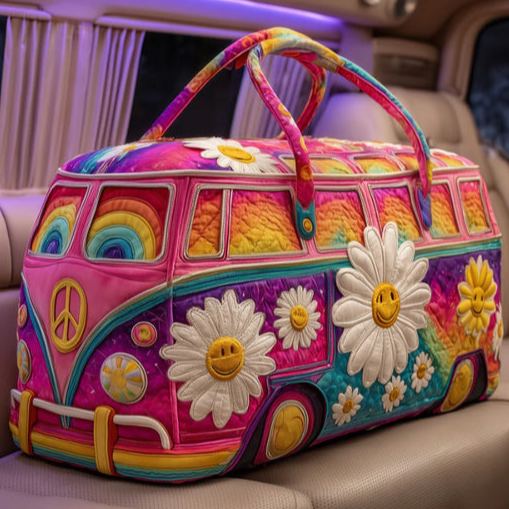 LAST DAY 50% OFF Hippie Van Quilted Duffle Bag