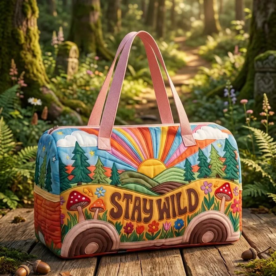 LAST DAY 50% OFF Hippie Van Quilted Duffle Bag