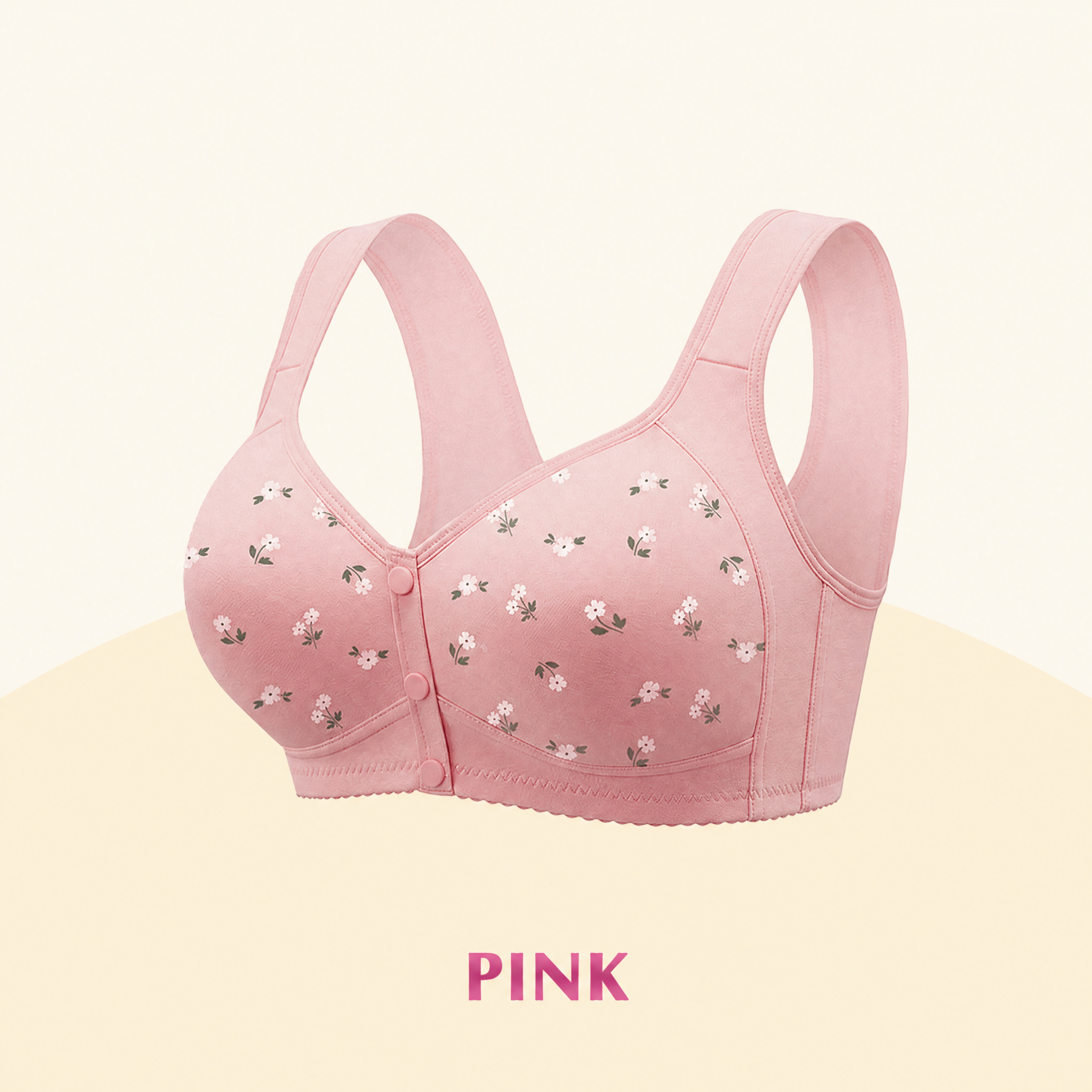 Plus Size Full Coverage Comfort Bra | Front Button Closure, No Wire, Easy On Easy Off
