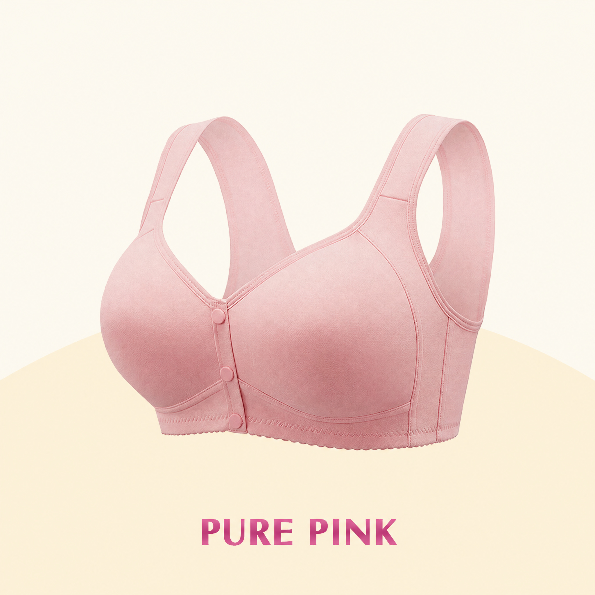 Plus Size Full Coverage Comfort Bra | Front Button Closure, No Wire, Easy On Easy Off