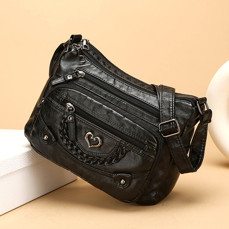 Women's Soft PU Crossbody Bag – Multiple Pockets for Perfect Organization
