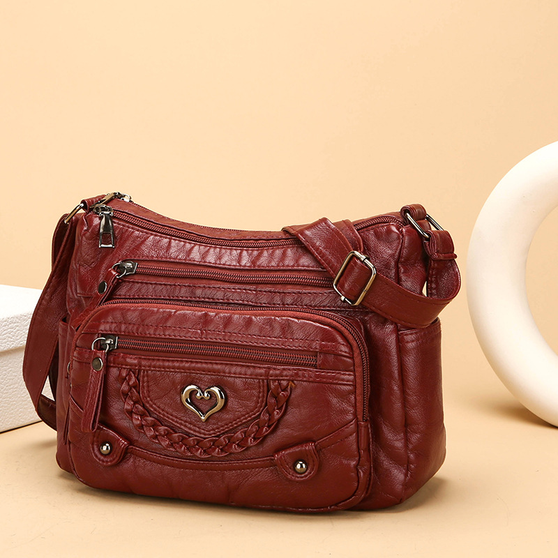 Women's Soft PU Crossbody Bag – Multiple Pockets for Perfect Organization