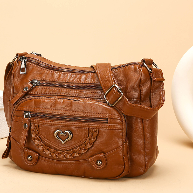 Women's Soft PU Crossbody Bag – Multiple Pockets for Perfect Organization