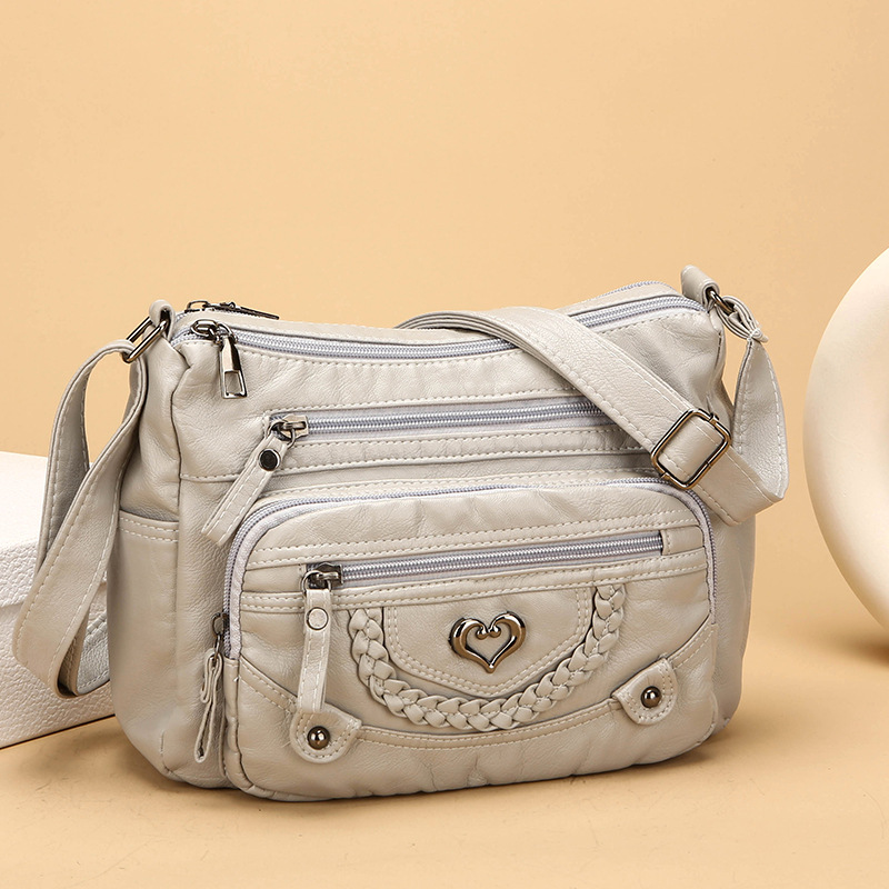 Women's Soft PU Crossbody Bag – Multiple Pockets for Perfect Organization