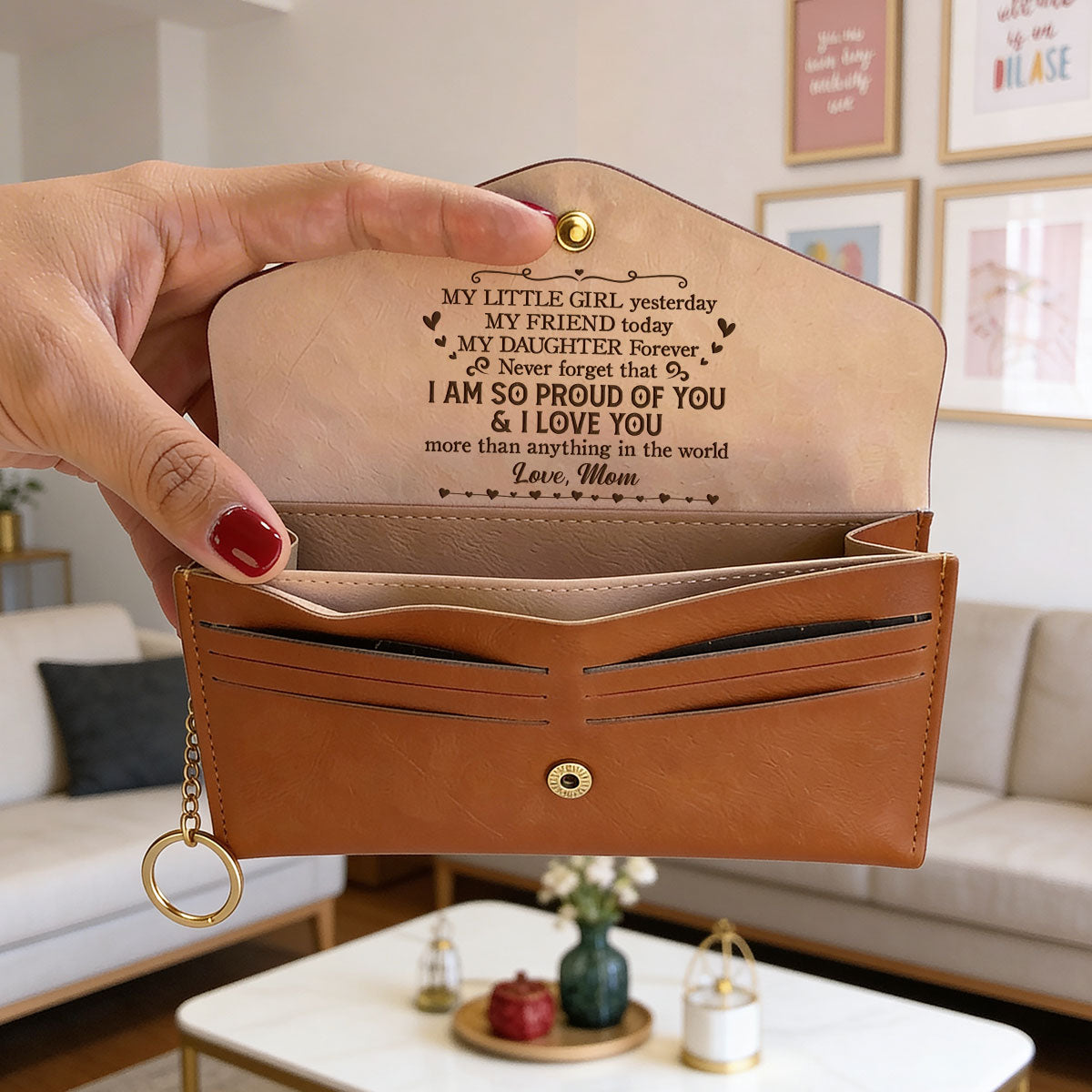 Personalized Leather Envelope Wallet