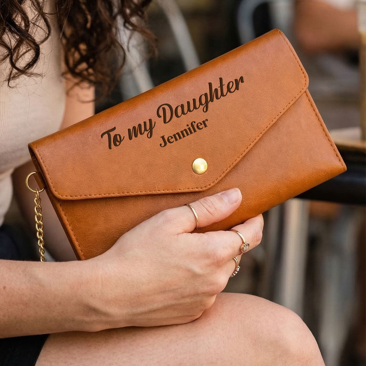 Personalized Leather Envelope Wallet
