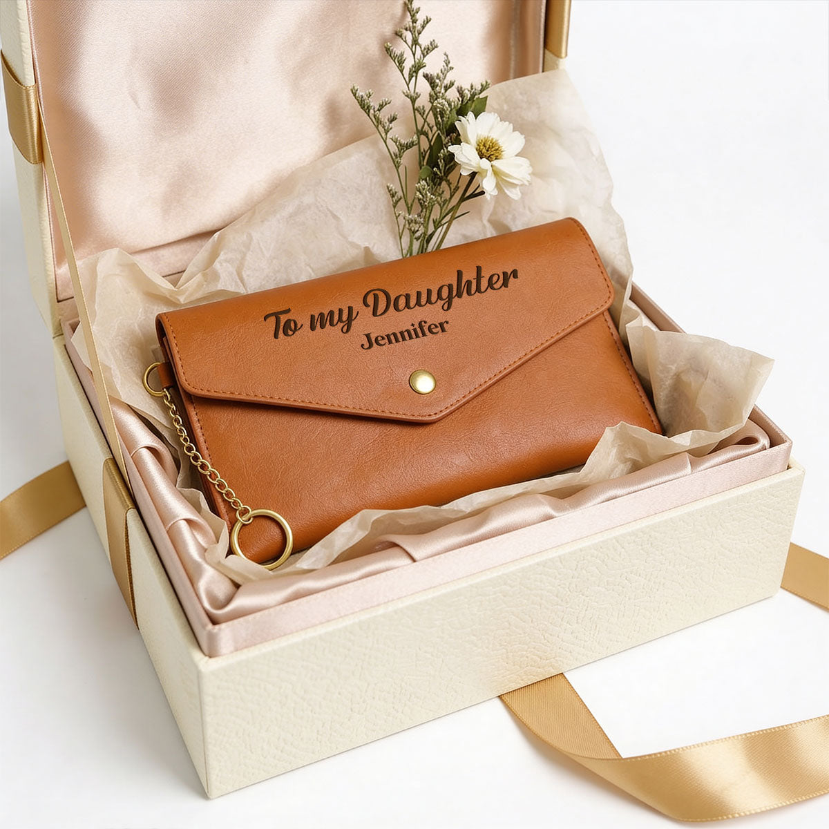 Personalized Leather Envelope Wallet