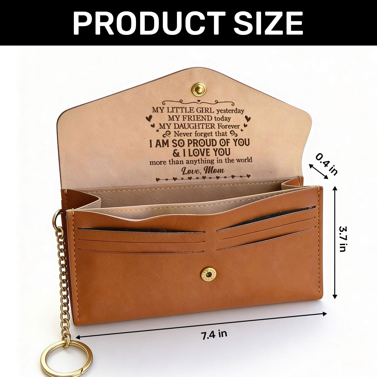 Personalized Leather Envelope Wallet