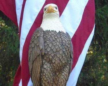 Eagle Concrete Statue Garden Patriotic figurine American bald eagle Ou