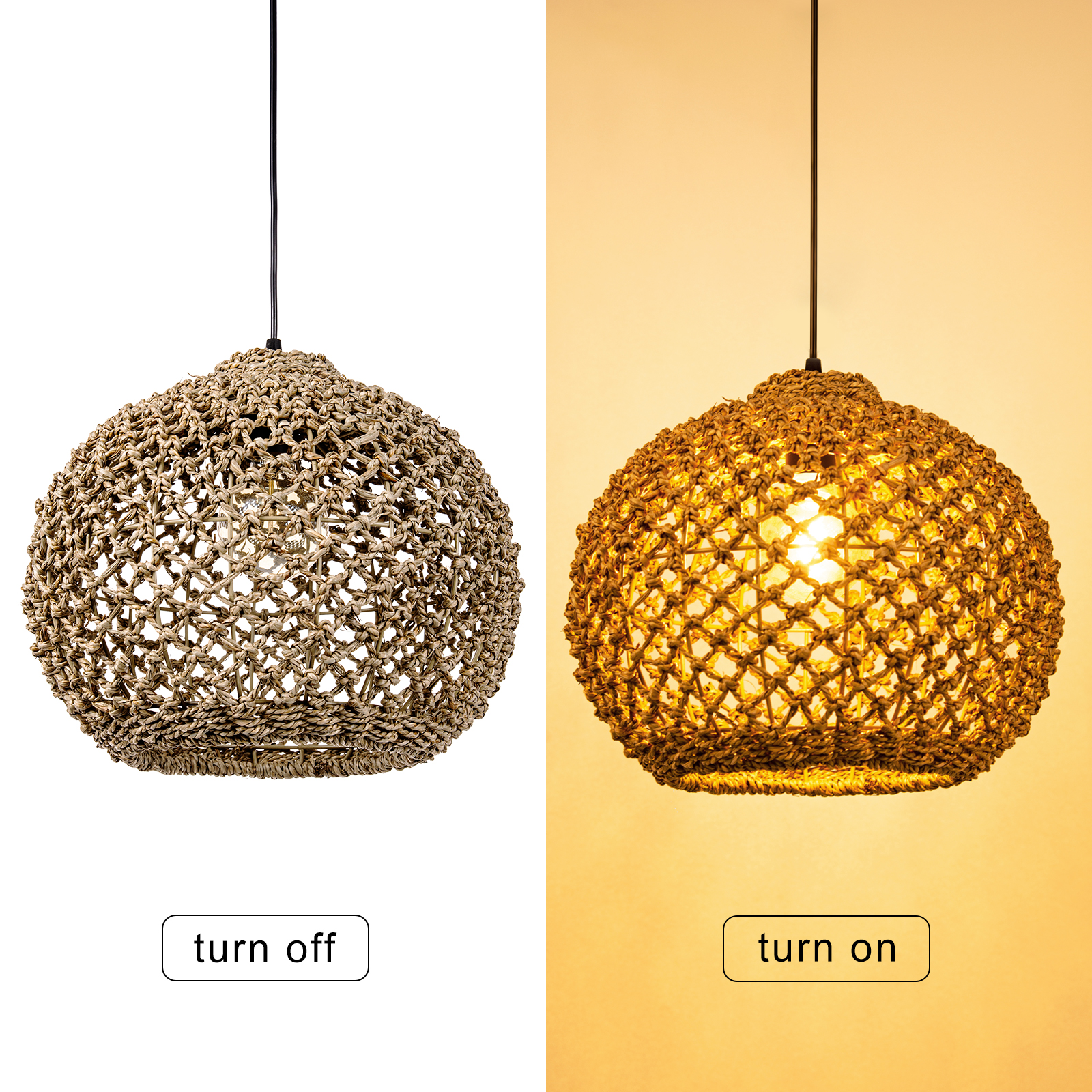 Southeast Asian Handmade Rattan Pendant Light Natural Home Lighting Artwork