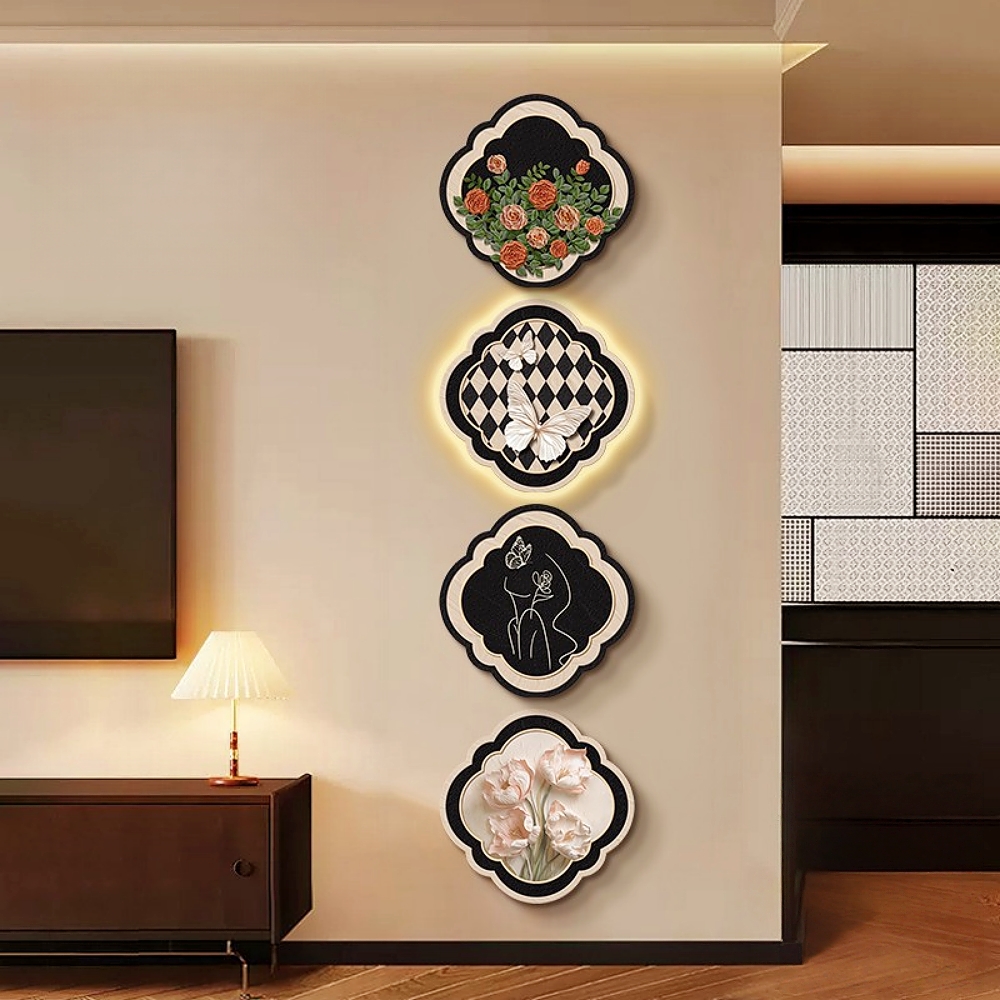 Medieval Style Entrance Hall Decorative Painting Wall Lamp