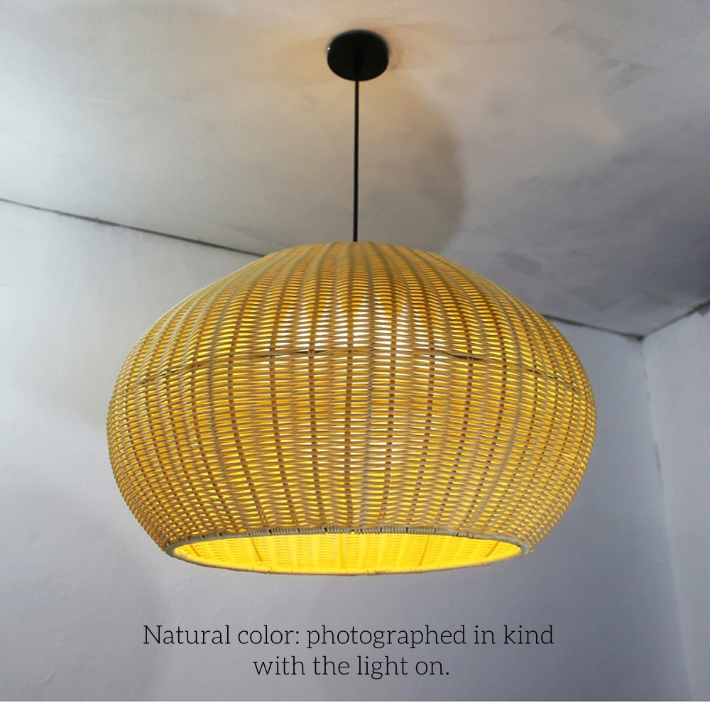 Outdoor Chandelier Waterproof Balcony Rattan Pendant Light Rain-proof Pavilion Corridor Lamp