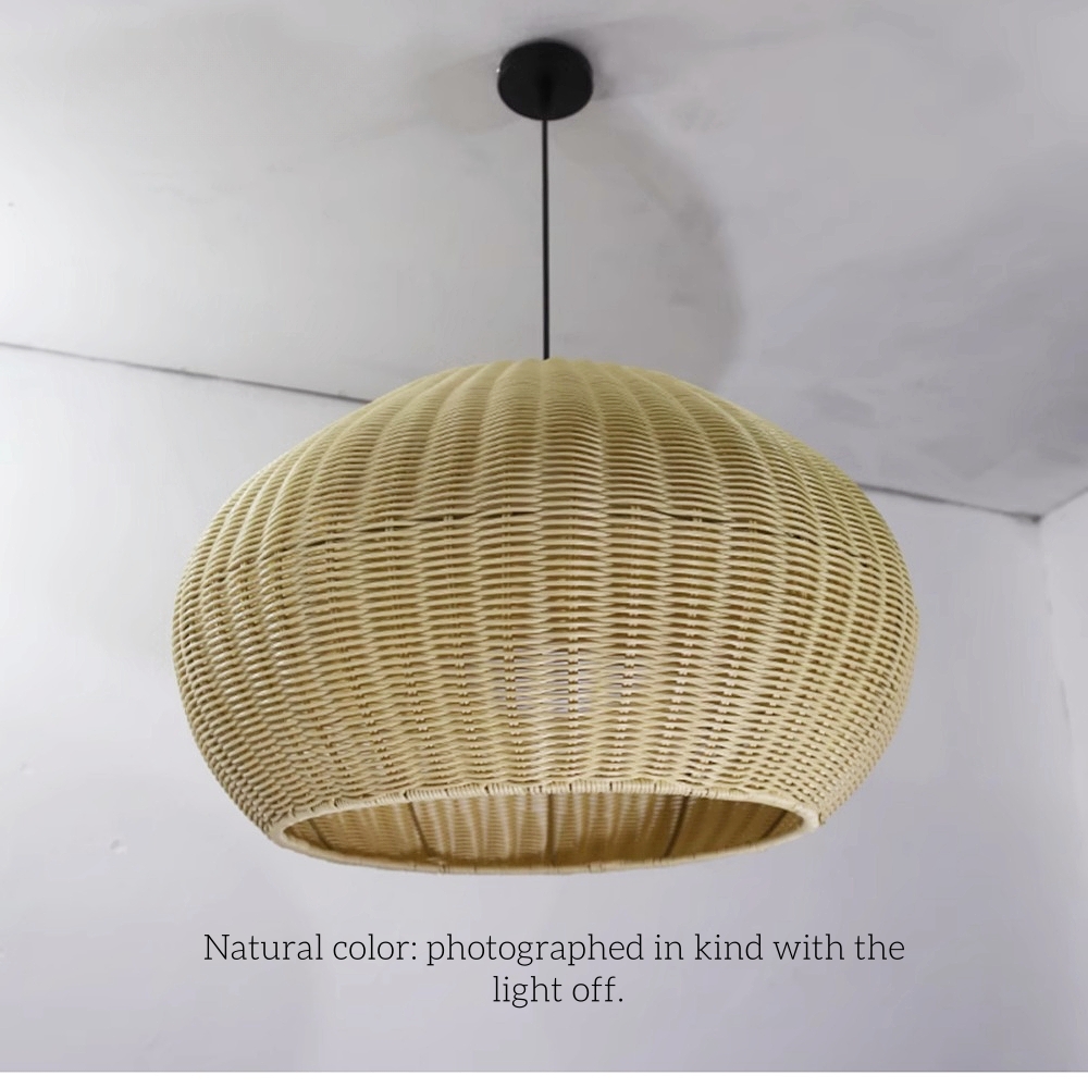 Outdoor Chandelier Waterproof Balcony Rattan Pendant Light Rain-proof Pavilion Corridor Lamp