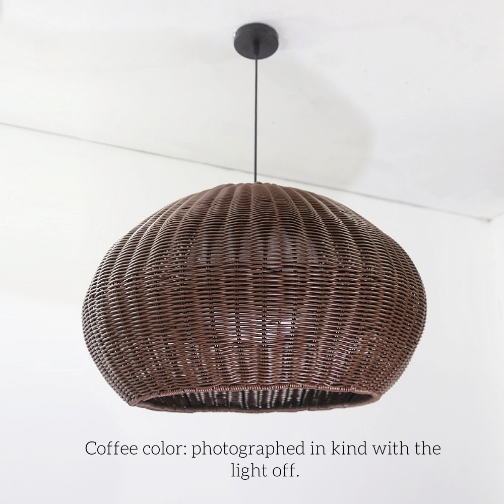 Outdoor Chandelier Waterproof Balcony Rattan Pendant Light Rain-proof Pavilion Corridor Lamp