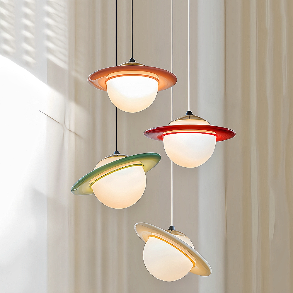 Colorful Small Planet Glass Pendant Light