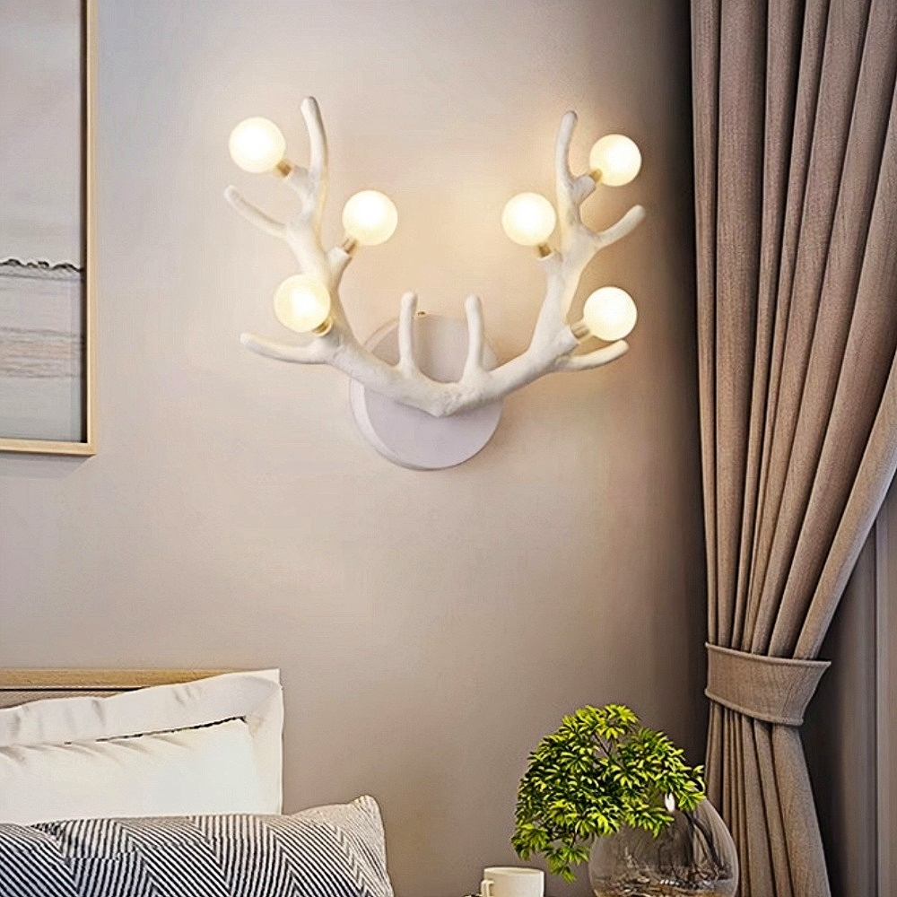 Nordic Creative Imitation Deer Horn Art  Atmosphere Wall Lamp
