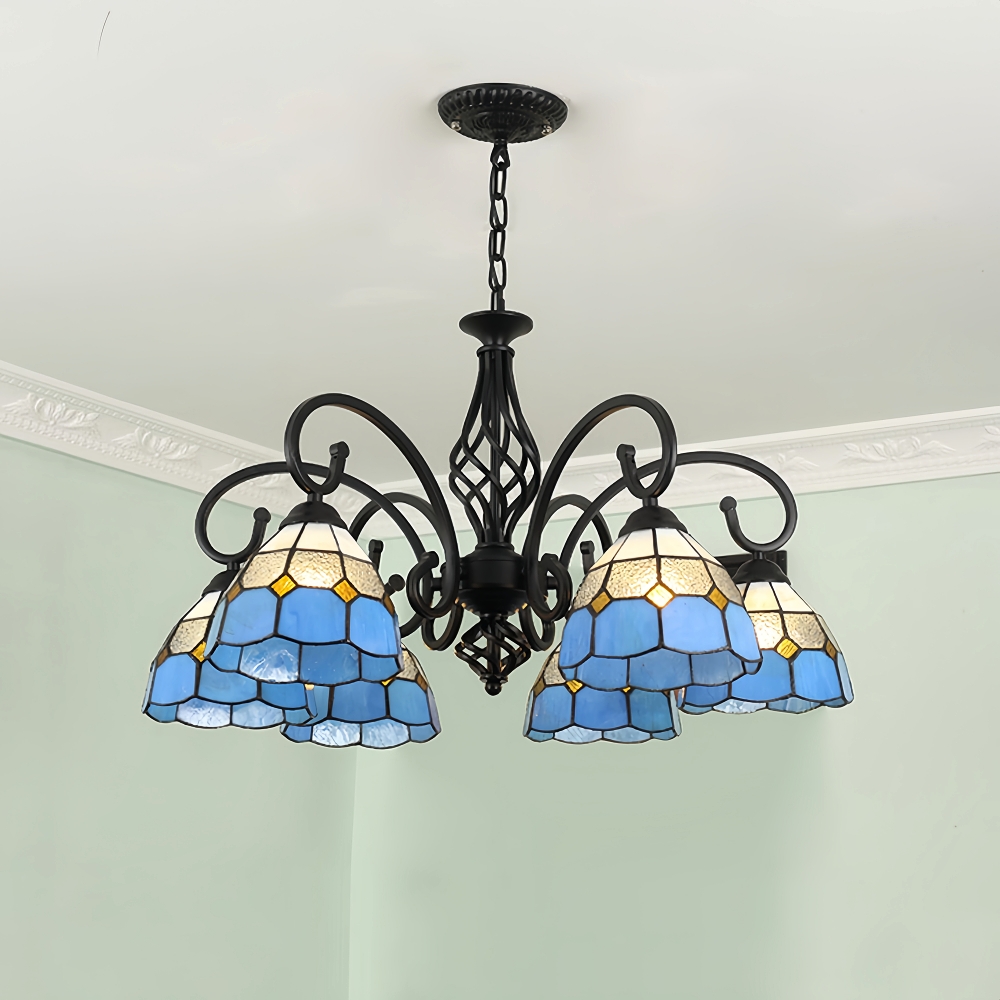 Mediterranean Style European Colored Glass Chandelier