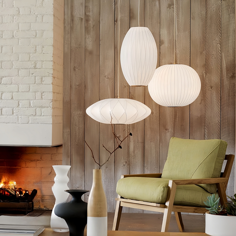 Nordic Italian Chandelier Restaurant Elastic Fabric Pendant Lamp Living Room Staircase Lights