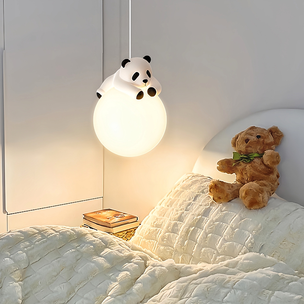 Modern Creative Cream Style Panda Koala Pendant Light