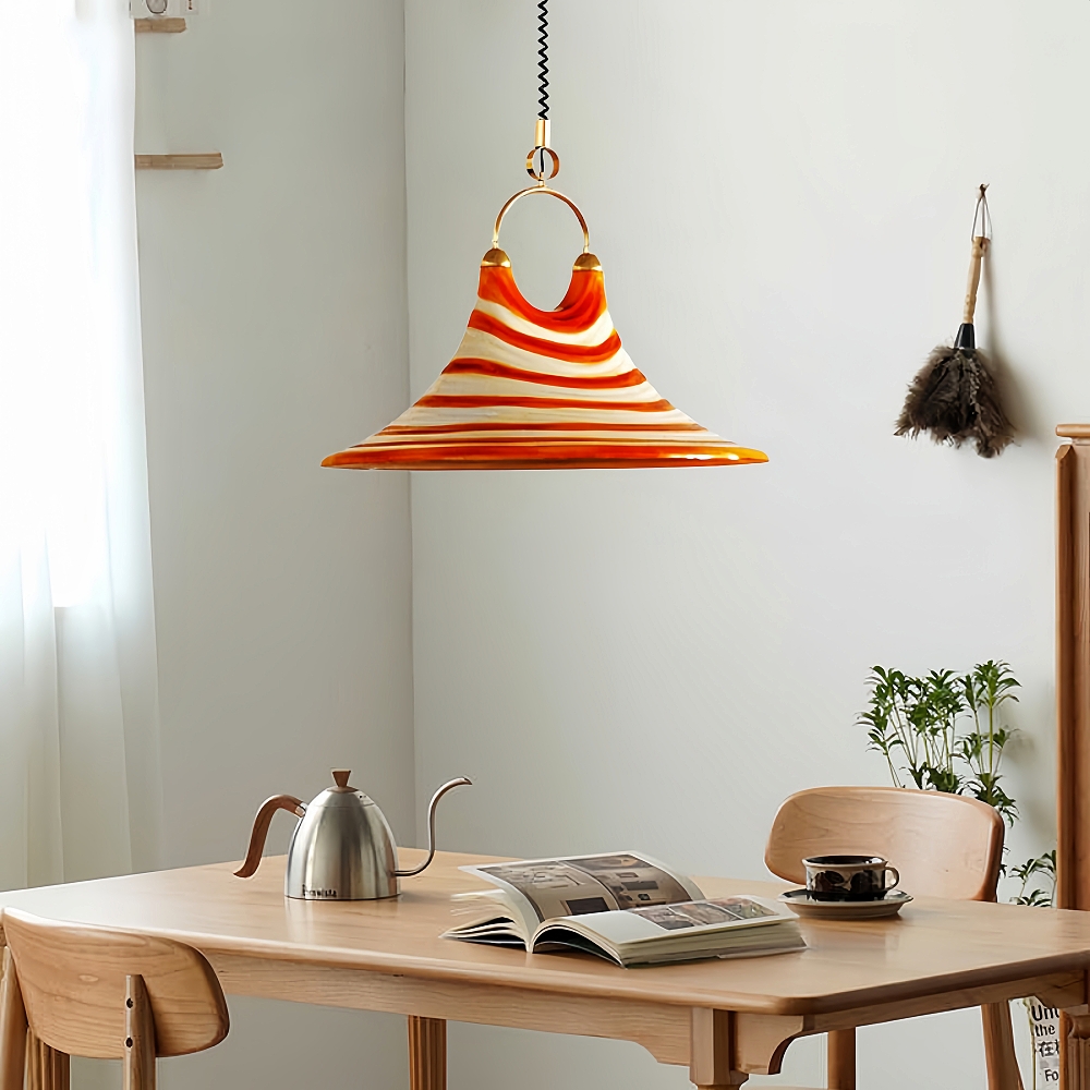  Nordic Painted Horn Pendant Light Adjustable Creative Personalized Artistic Retro Chandelier