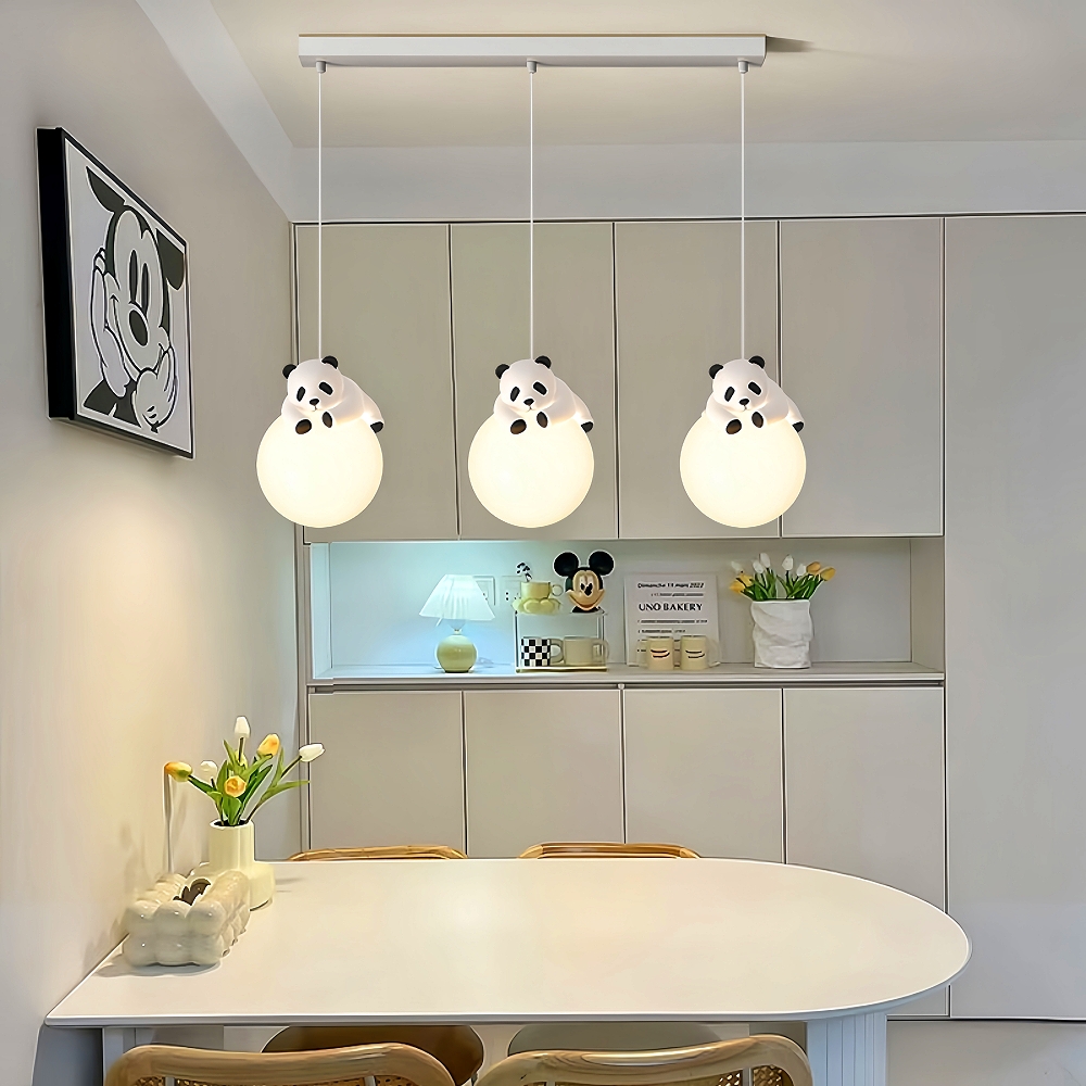 Modern Creative Cream Style Panda Koala Pendant Light