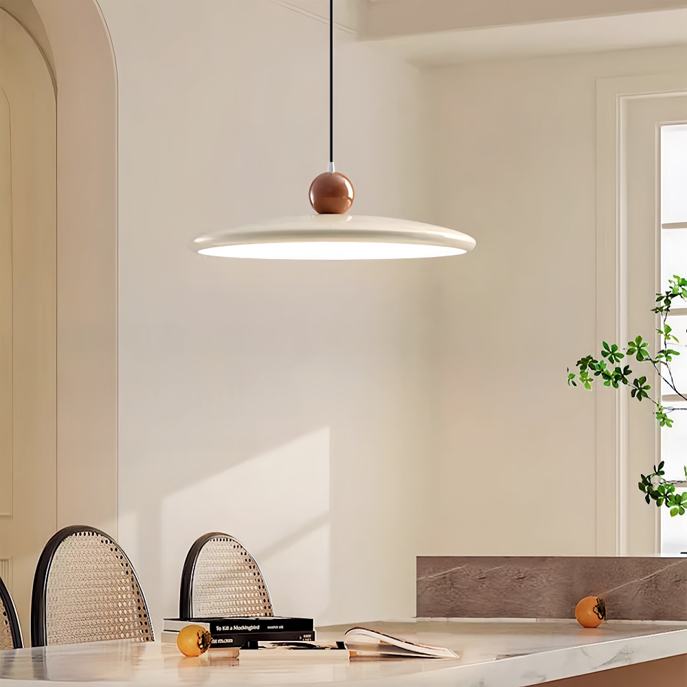 Vintage Cream Style Flying Saucer Pendant Light Bar Dining Room Wrought Iron Lighting Fixtures