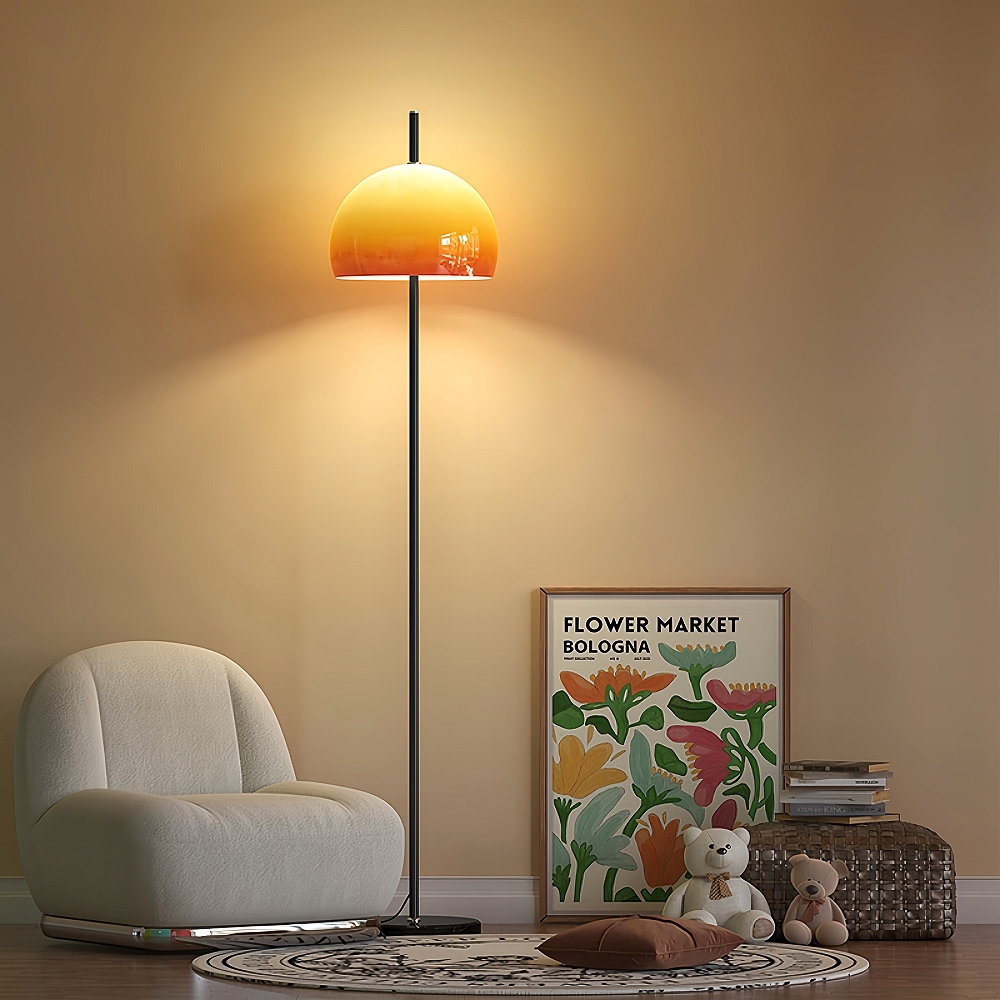 Bauhaus Glass Floor Lamp Mushroom Shape Medieval Living Room Retro Light