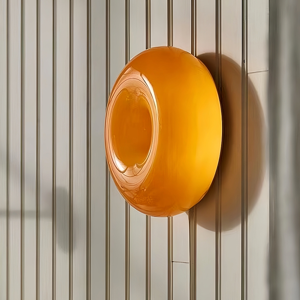 Modern Style Donut Shaped Circular Glass Table Lamp Touch Type Wall Lamp