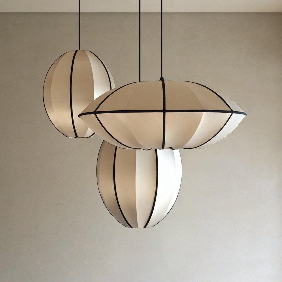 Satin Chandelier Japanese Medieval Vintage Pendant Lamps Set