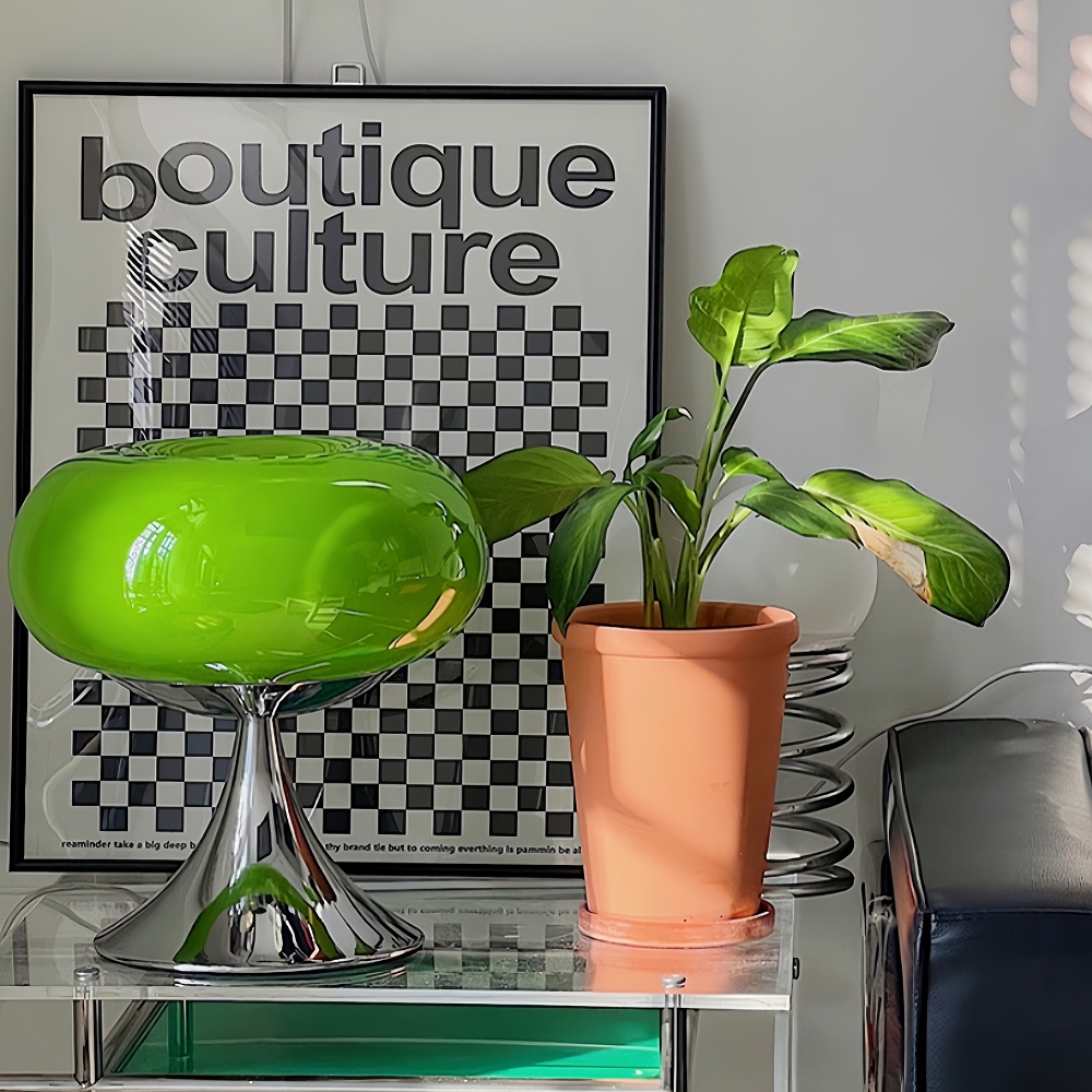Creative Green Apple Vintage Atmosphere Bauhaus Glass Desk Lamp