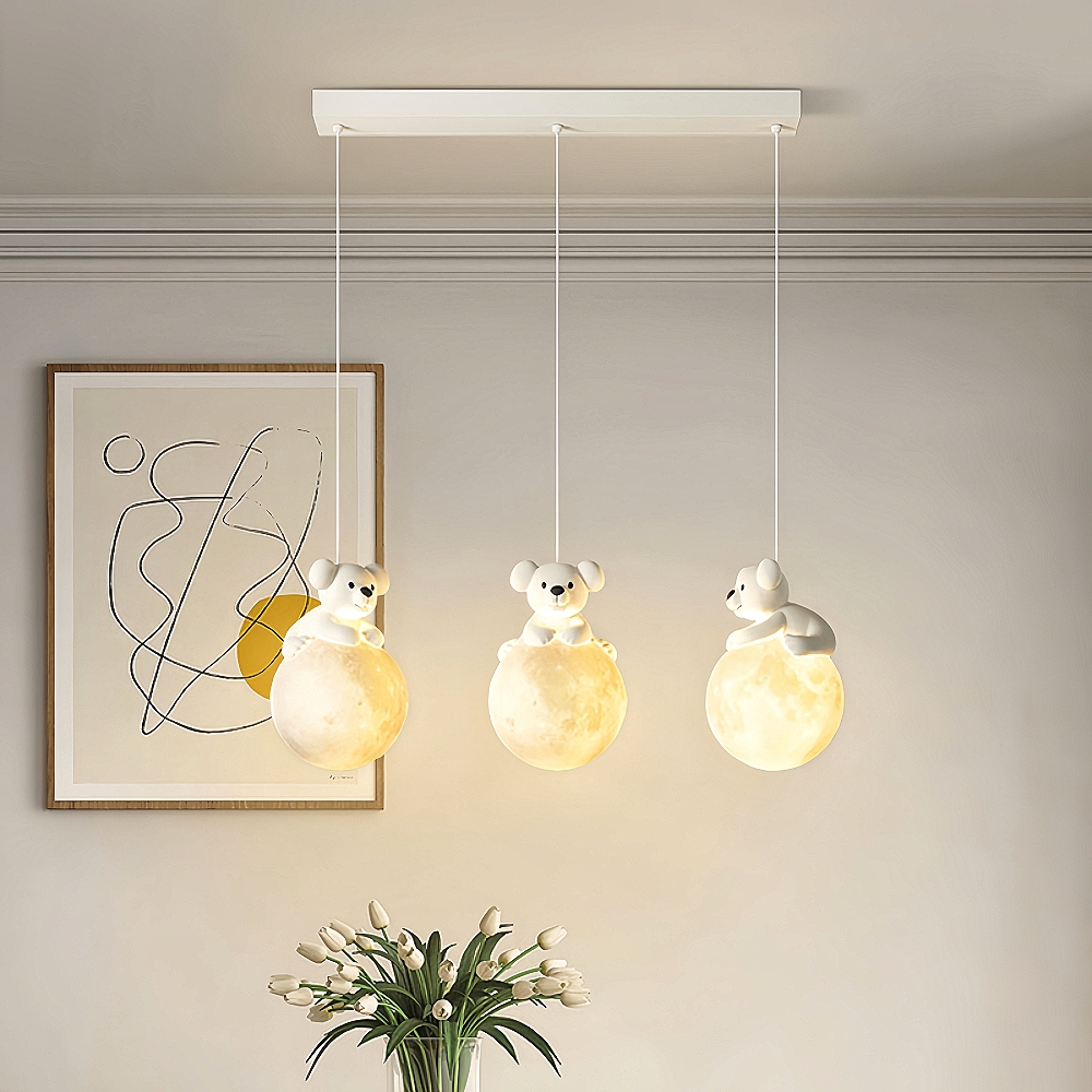 Modern Creative Cream Style Panda Koala Pendant Light