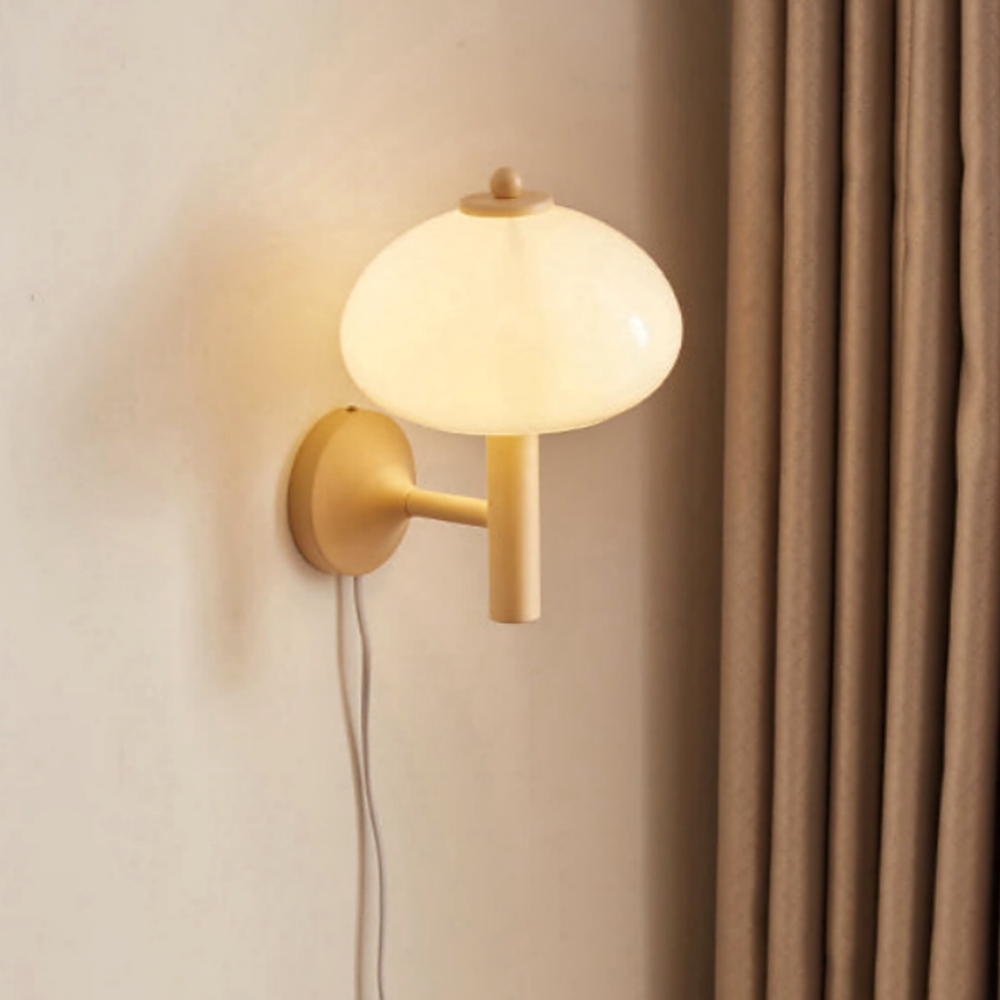 Nordic Retro Mushroom Glass Wall Lamp