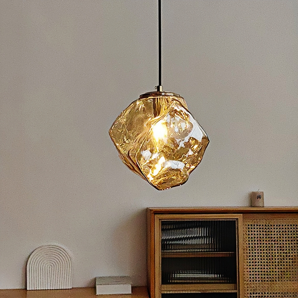 Modern Minimalist Art Ice Glass Pendant Light Creative Entrance Bar Counter Pendant Light