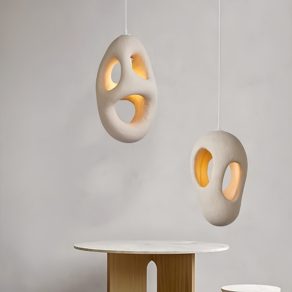 Japanese Wabi Sabi Style Art Cream Retro Dinning Room Chandelier