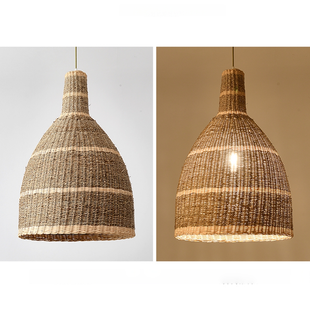Japanese Style Wabi-sabi Rattan Hanging Chandelier Restaurant Pendant Light