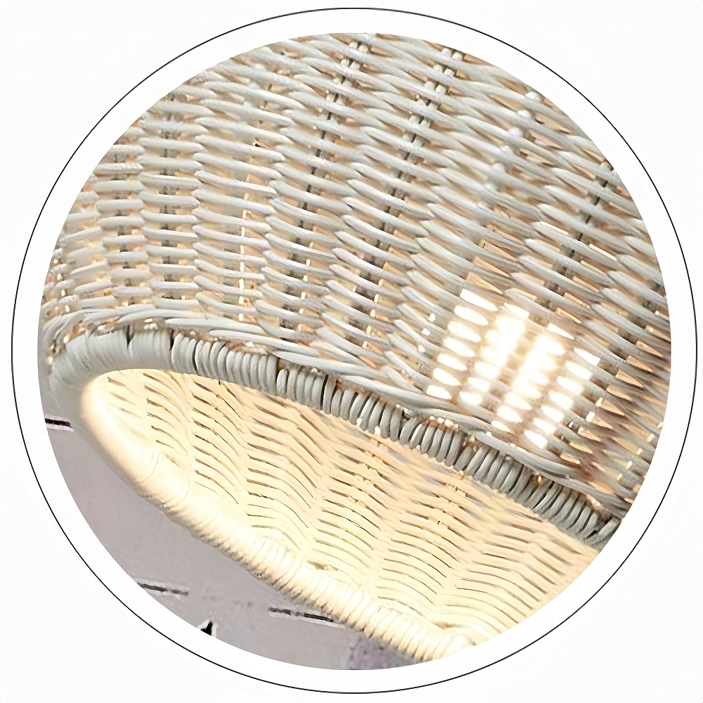 Outdoor Chandelier Waterproof Balcony Rattan Pendant Light Rain-proof Pavilion Corridor Lamp