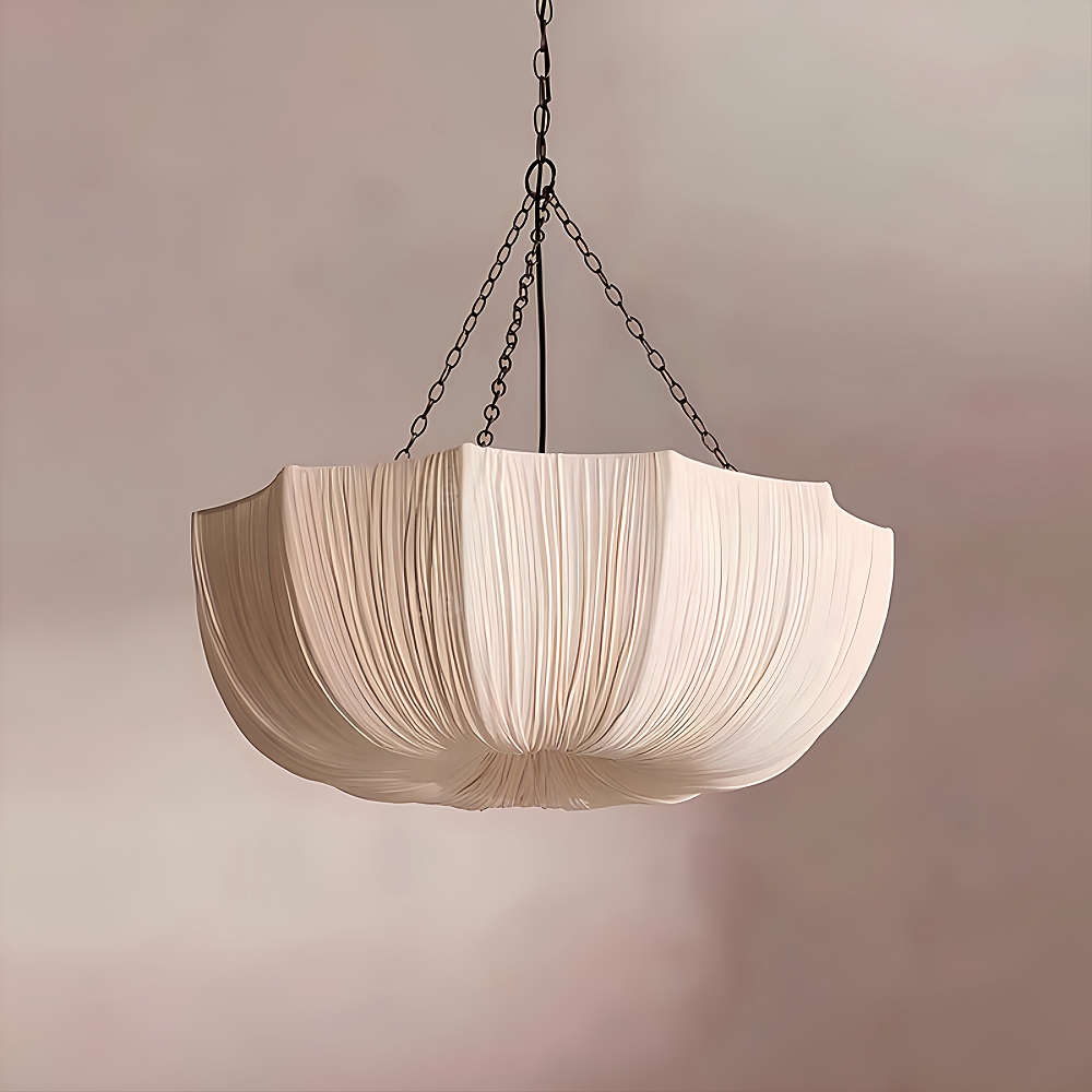 Japanese Retro Wabi-Sabi Style Fabric Pendant Light Living Room Bedroom Lighting Fixtures