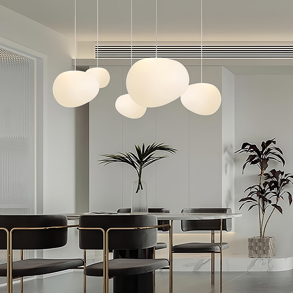 Danish Creative Pebble Chandelier Loft Apartment Duplex Spiral Staircase Pendant Light