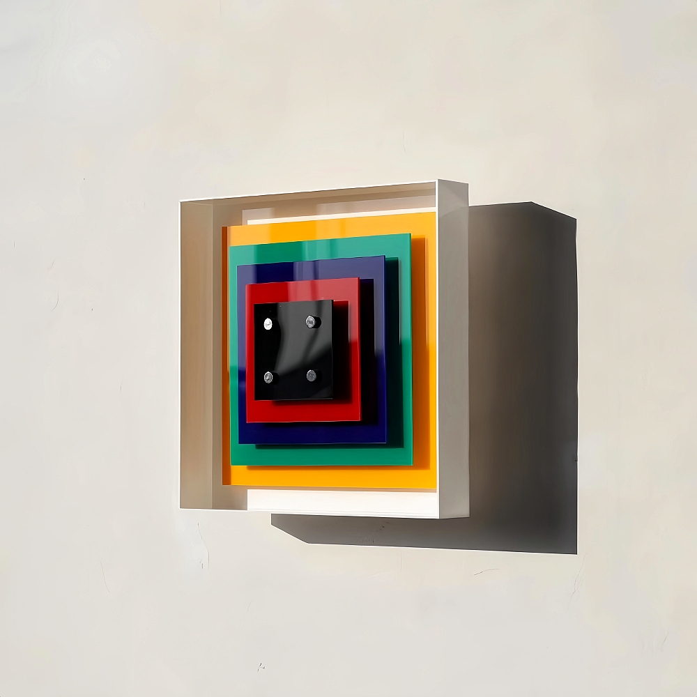 Color Pixel Wall Lamp Bauhaus Living Room Bedroom Decorative Painting Square Frame Wall Lamp